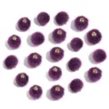 Purple faux fur pom poms with golden loops for DIY earrings keychain bag charms 20pcs - 20 Pcs/Pack / Faux Horsehair Purple