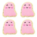 Simpatico toppa ricamata fantasma rosa con bordo glitter oro termoadesivo per vestiti - Fantasma Rosa