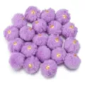 Faux fur pompom pendant fluffy ball charm for keychain bag accessories jewelry DIY craft - 20 Pcs/Pack / Faux Rabbit Fur Purple
