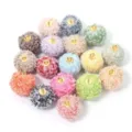 Coloridos pompones de felpa rizada para pendientes, collares y llaveros de bricolaje. - Bola Rizada de Lana de Cordero (F7010) / Paquete de 5 (Diámetro 30mm) / Multicolor