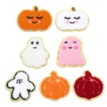 Halloween ciniglia toppe ricamate bordo glitter oro fantasma zucca vestiti accessori DIY - Serie di Halloween, 7 stili (1 per tipo)