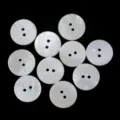 Natural freshwater shell buttons round two-hole white pearl buttons for shirts and suits. - Freshwater Shell 2-Hole Style / 9mm (20 Pieces/Pack) / White
