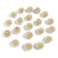 Beige faux fur pom poms with gold loops, DIY craft charms for keychains and earrings. - 20 Pcs/Pack / Faux Horsehair Khaki