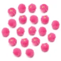 Hot pink faux rabbit fur pom pom charms with golden loops for DIY jewelry, keychains, and bags. - 20 Pcs/Pack / Dark Pink Faux Rabbit Fur