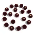 Faux fur pom pom charms with metal loop for earrings keychain DIY crafts accessories - 20 Pcs/Pack / Wine Red Faux Horse Hair