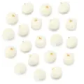 Fluffy white faux fur pom pom charms with gold loops for DIY jewelry, keychains and bags. - 20 Pcs/Pack / Faux Rabbit Fur - Off-White