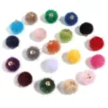 Colorful faux fur pom pom charms with metal loops for earrings keychains DIY accessories - 20 Pcs/Pack / Faux Horsehair Mixed Colors