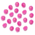 Colorful faux fur pom pom charms with gold loops for DIY jewelry keychains and clothing. - 20 Pcs/Pack / Rose Red Faux Rabbit Fur
