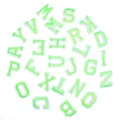 Parches bordados de letras verdes, alfabeto universitario termoadhesivos ropa. - Juego de 26 / Verde