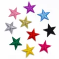 Colorful star embroidery patches iron on appliques for clothing decoration diy crafts - 3cm / Multicolor