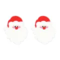 Close up detail of cute Christmas Santa Claus embroidered iron on patch, red and white. - Santa Claus