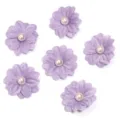 Polyester double layer imitation pearl flower craft for DIY hair accessories approx 4cm - 4cm / Purple
