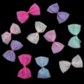Bunte Netzschleife mit Wachskordel für DIY-Haarspangen, Puppenzubehör und Bekleidungsdekorationen. - 5.5x3cm / Mehrfarbig