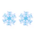 Blue snowflake embroidered iron-on patches, non-woven fabric detail, clothing accessories. - Snowflake