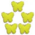Toppe Farfalla Ciniglia Gialla Bordi Glitter Oro DIY Accessori Abbigliamento 5Pz - Farfalla / 5.5cmx4.5cm (8g/Confezione) / Giallo brillante