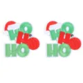 Christmas embroidered iron-on patch DIY clothing garment accessories party decor 2pcs - Festive Letters (HOHO) / 2 Pieces