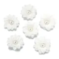 Detailed view of 4cm polyester double layer pearl flower, perfect for DIY hair accessories crafts. - 4cm / White