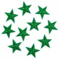 Green star embroidered patches iron on clothing star appliques DIY garment accessories - 3cm / Green