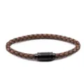 Bracciale in pelle intrecciata marrone stile vintage da uomo e donna con chiusura magnetica. - Lunghezza 22cm / Diametro 6mm / Modello nero + marrone