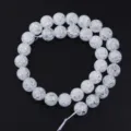 Variante di perle di cristallo di quarzo crepato bianco per braccialetti fai da te e gioielli - 4mm (Circa 60 Pezzi/Confezione) / Bianco