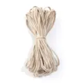 Natural jute twine with white edge, perfect for DIY crafts, gift wrapping, and floral decorations. - 0.6cm Width (2 Meters) / Natural (White Edge)