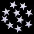White star embroidered patch iron-on applique clothing DIY repair decoration badge 10pcs - 3cm / White