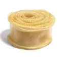 Rotolo di nastro in organza trasparente dorato con bordo glitterato per confezione regalo. - Larghezza 4.5cm, 5 iarde / Champagne