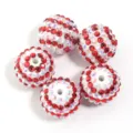 Resin rhinestone large hole beads red crystal craft charms DIY phone strap accessories - 20mm / Red AB White