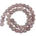 Filo di perle in quarzo screpolato marrone per la creazione di gioielli fai da te e bracciali. - Caffè