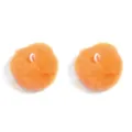 Orange fluffy pom pom detail, cute plush hanging charm for bags and keychains accessory. - 6cm / 2 Pieces/Pack / Orange