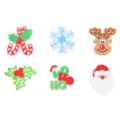 Christmas embroidered iron-on patches cute Santa snowflake reindeer clothing accessories - Christmas Series (6 Designs Mixed) / 6pcs