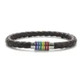 Braunes geflochtenes PU-Lederarmband mit regenbogenfarbenem Magnetverschluss, stilvoller Schmuck. - Dunkelbraun mit Stahlschnalle