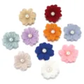 Multicolor fabric flower hair accessory with faux pearl center for DIY craft 4cm - 4cm / Multicolor