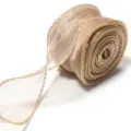 Cinta organza ondulada borde dorado para envolver ramos y detalles de decoracion artesanal. - 10 Yardas/Paquete (4cm de Ancho) / Oro Imperial