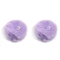 Pair of fluffy purple pom poms with elastic loop for keychain, bag charm or DIY accessories. - 6cm / 2 Pieces/Pack / Light Purple