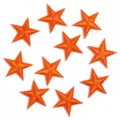 Orange five-pointed star embroidered patches iron-on clothing decorative appliques - 3cm / Orange