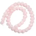 Perline di quarzo screpolato rosa perline sfuse rotonde per creazione di gioielli braccialetto. - Rosa chiaro