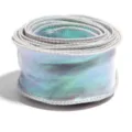 Iridescent wavy edge organza ribbon roll for gift wrapping, bouquet packaging, and party decor. - Gray
