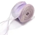 Cinta de organza morado claro con borde de alambre dorado para regalos y decoraciones. - 10 Yardas/Paquete (4cm de Ancho) / Violeta Claro