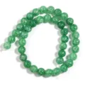 Perline sfuse di cristallo di quarzo crepato verde rotondo gemma fai da te creazione gioielli - Verde scuro