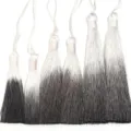 Colgante de borla degradada de poliéster para decoración artesanal de Hanfu y Qipao DIY. - Negro y Gris