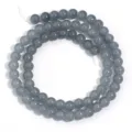 Perline tonde di vetro grigio imitazione giada sfuse per braccialetto collana fai da te - Grigio