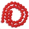 Perle sciolte in quarzo craquelé rosso per la creazione di gioielli fai da te e bracciali. - Rosso