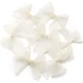 Noeuds de cheveux en organza blanc rubans de bricolage pour accessoires de pinces - 10 Pièces/Paquet / Beige
