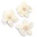 Handmade Burlap Flower DIY Accessories White Five-Petal Fabric Flower Craft Supplies - With Stamen Style / 3 Pieces/Pack (Approx 7cm) / Beige
