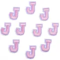 Écusson brodé de lettre J rose et violette accessoire de vêtement DIY appliqué - 3cm / Lot de 10 / Lettre J violet et rose