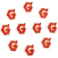 Ensemble de patchs brodés lettre G rouge et or pour vêtements et accessoires DIY. - 3cm / Lot de 10 / Lettre G jaune et rouge