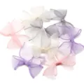 Noeuds en ruban de maille organza faits main pour pinces à cheveux accessoires DIY couture - 10 Pièces/Paquet / Multicolore