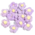 Handmade crochet purple flower patches diy craft accessories for clothing bags decor - 10 Pieces/Pack / Purple Petals (Yellow Center)