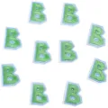 Écusson brodé lettre B vert accessoire decoratif DIY pour vêtements, sacs et coques de téléphone. - 3cm / Lot de 10 / Lettre B bleu-vert